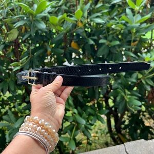 Genuine Snakeskin Belt Black 36 Inches Long With Brass Buckle Classic Chić